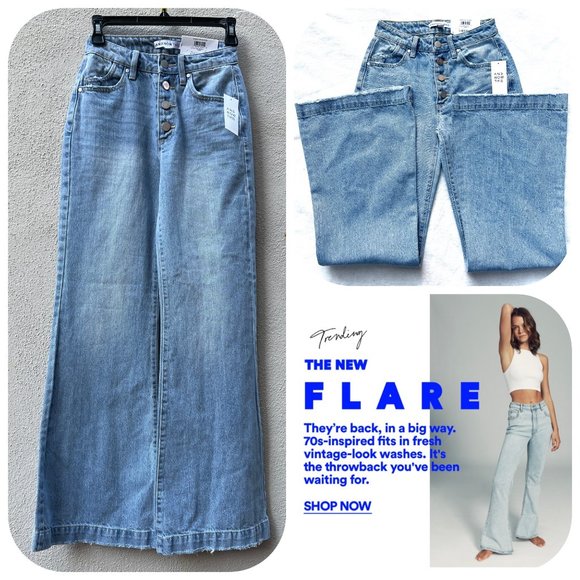 NWT And Now This Trowback highrise flare jeans - Picture 1 of 10